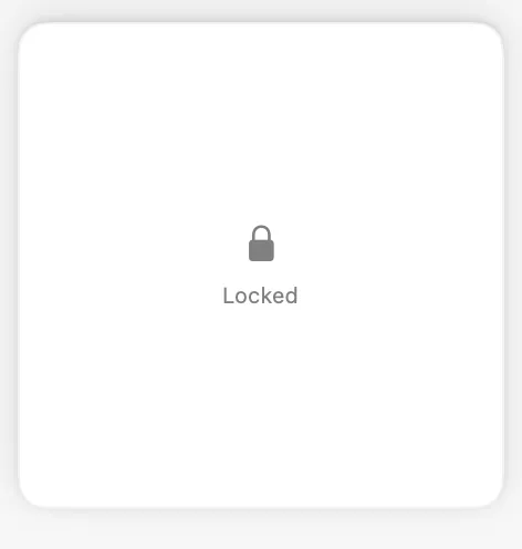A card from a sealed pinboard: a padlock and the word Locked, with its contents hidden.
